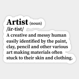 artist definition (black lettering) Sticker